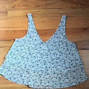 Garage Tops - Floral cropped layered tank top Garage Tops - Floral cropped layered tank top
